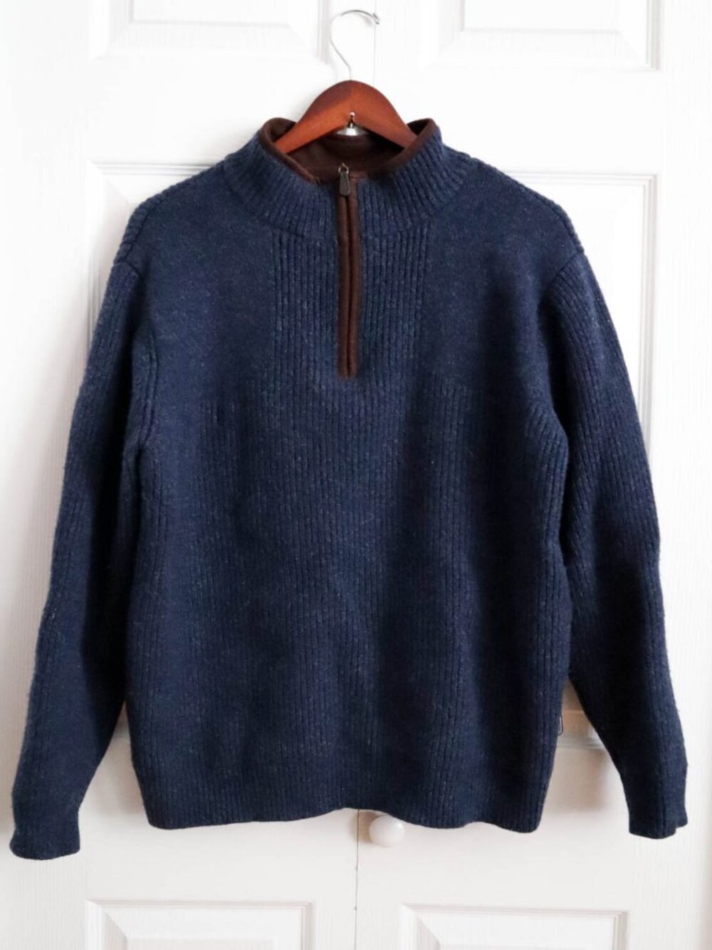 LL Bean Windstopper Waterfowl Quarterzip Sweater Goretex Lined Merino Wool Sz XL - Picture 1 of 11